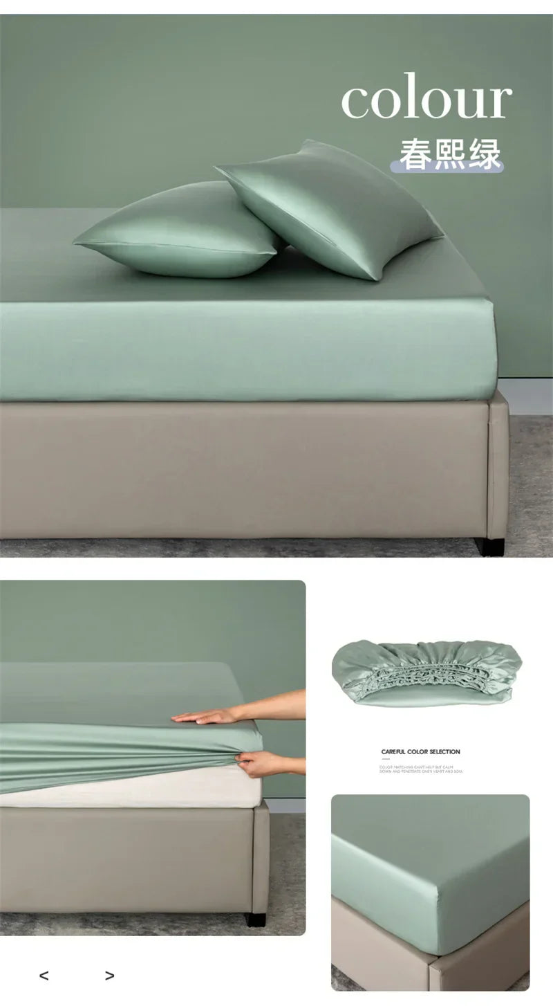 100% Bamboo Bed Sheet Set Luxury 3 Pieces Bedding Set (1pc Fitted Sheet and 2pcs Pillowcase) Non-Slip Mattress Cover for 100/160