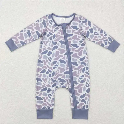Wholesale Newborn Baby Boy Bamboo Camo Clothing Long Sleeves Zipper Jumpsuit Kids Children Toddler Spring Fall One-piece Romper