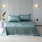 100%Organic Eucalyptus Plain Blue Flat Bed Sheets Lyocell Silky Soft Smooth Breathable Gentle to Skin Pillow shams