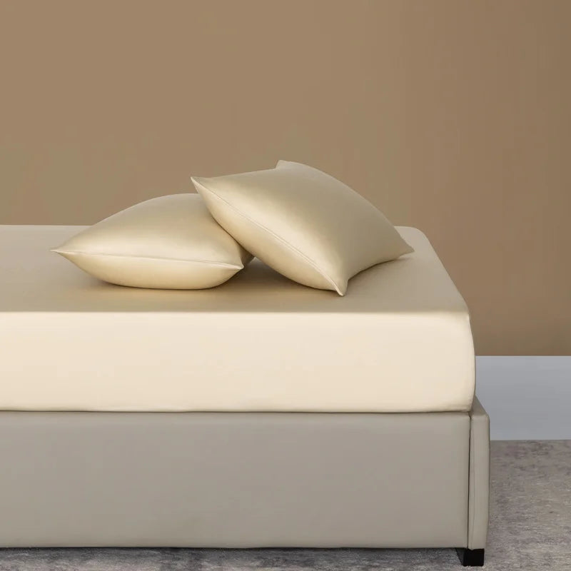 100% Bamboo Bed Sheet Set Luxury 3 Pieces Bedding Set (1pc Fitted Sheet and 2pcs Pillowcase) Non-Slip Mattress Cover for 100/160