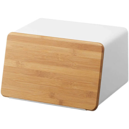 Bamboo Bread Box for Kitchen Storage,Airtight Food Container for Snacks Organization,Multi-Purpose Pantry Organizer with Handles