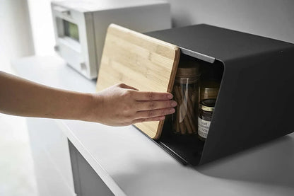 Bamboo Bread Box for Kitchen Storage,Airtight Food Container for Snacks Organization,Multi-Purpose Pantry Organizer with Handles