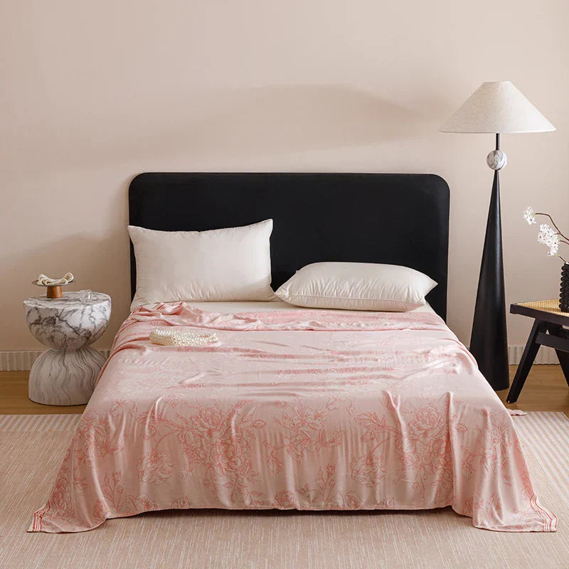 Natural Bamboo Fiber Blanket Breathable Sofa Bed Cover For Home Outdoor Jacquard Floral Cooling Summer Quilt Drop Shipping