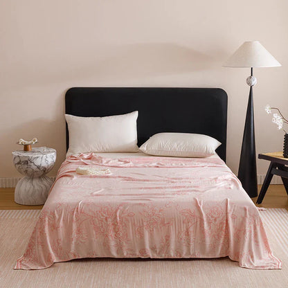 Natural Bamboo Fiber Blanket Breathable Sofa Bed Cover For Home Outdoor Jacquard Floral Cooling Summer Quilt Drop Shipping