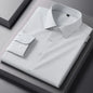 Bamboo Fiber solid color long sleeve shirts for men slim fit formal plain shirt work anti-wrinkle tops soft office clothes