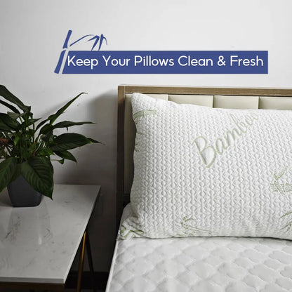 Bamboo Pillow Cover Waterproof Zipper Pillow Protector 48x74cm Bedbug Proof Hotel Home Bed Pillowcases