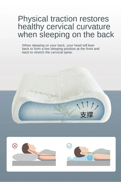 Bamboo Fiber Pillow Slow Rebound Health Care Memory Foam Pillow Memory Foam Pillow Orthopedic Pillows Support NeckRelief