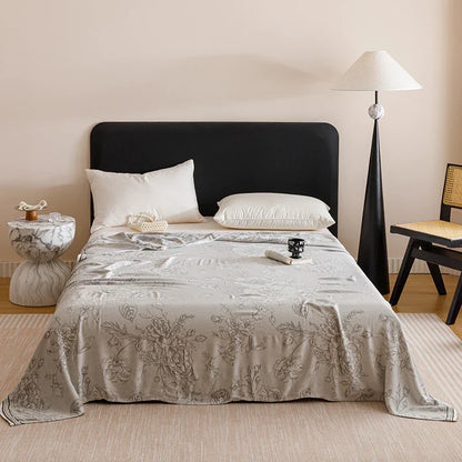 Natural Bamboo Fiber Blanket Breathable Sofa Bed Cover For Home Outdoor Jacquard Floral Cooling Summer Quilt Drop Shipping