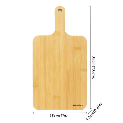 BainisonBamboo Cutting Board for Kitchen & Picnic – Waterproof, Grooved Surface for Non-Slip, Ideal for Fruits & Vegetables