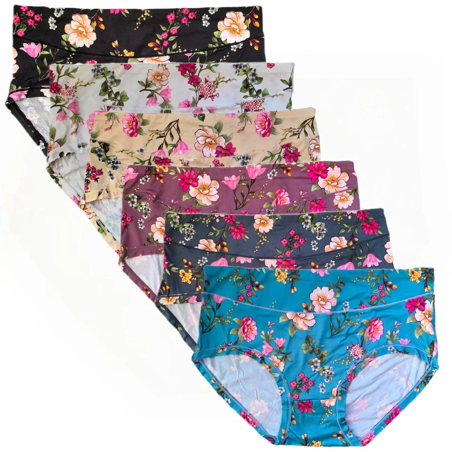 Bamboo Fiber Panties,Plus Sizes Underwear Panties,Women's Panties With Floral Pattern,Mid-waist Women's Briefs,Large Panty Woman