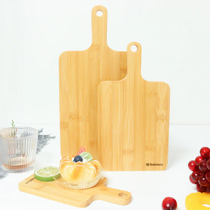 BainisonBamboo Cutting Board for Kitchen & Picnic – Waterproof, Grooved Surface for Non-Slip, Ideal for Fruits & Vegetables