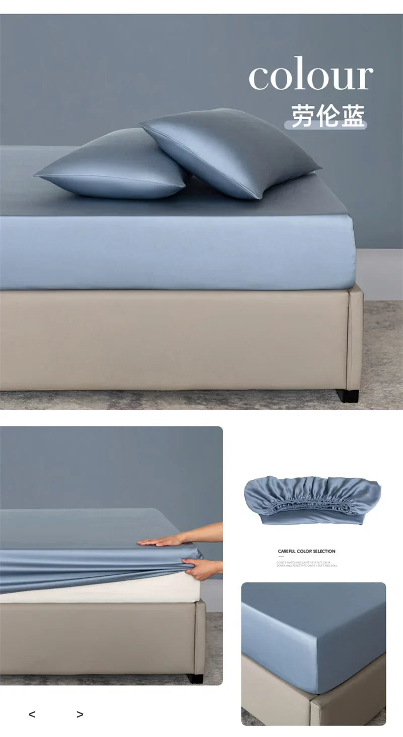 100% Bamboo Bed Sheet Set Luxury 3 Pieces Bedding Set (1pc Fitted Sheet and 2pcs Pillowcase) Non-Slip Mattress Cover for 100/160