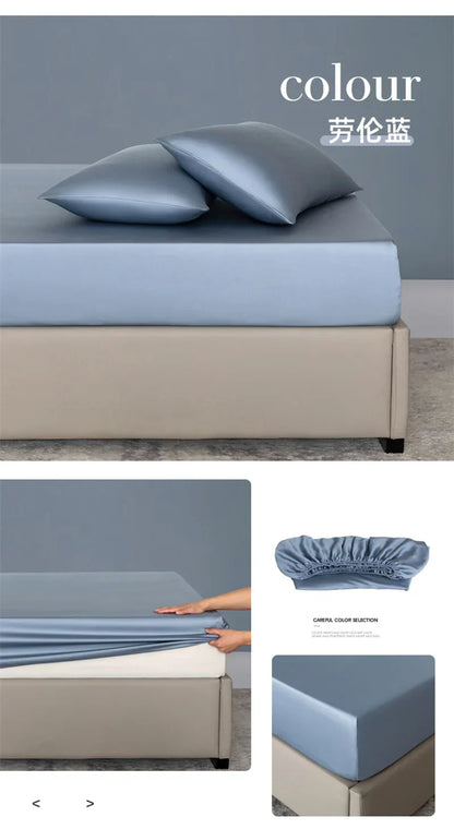 100% Bamboo Bed Sheet Set Luxury 3 Pieces Bedding Set (1pc Fitted Sheet and 2pcs Pillowcase) Non-Slip Mattress Cover for 100/160