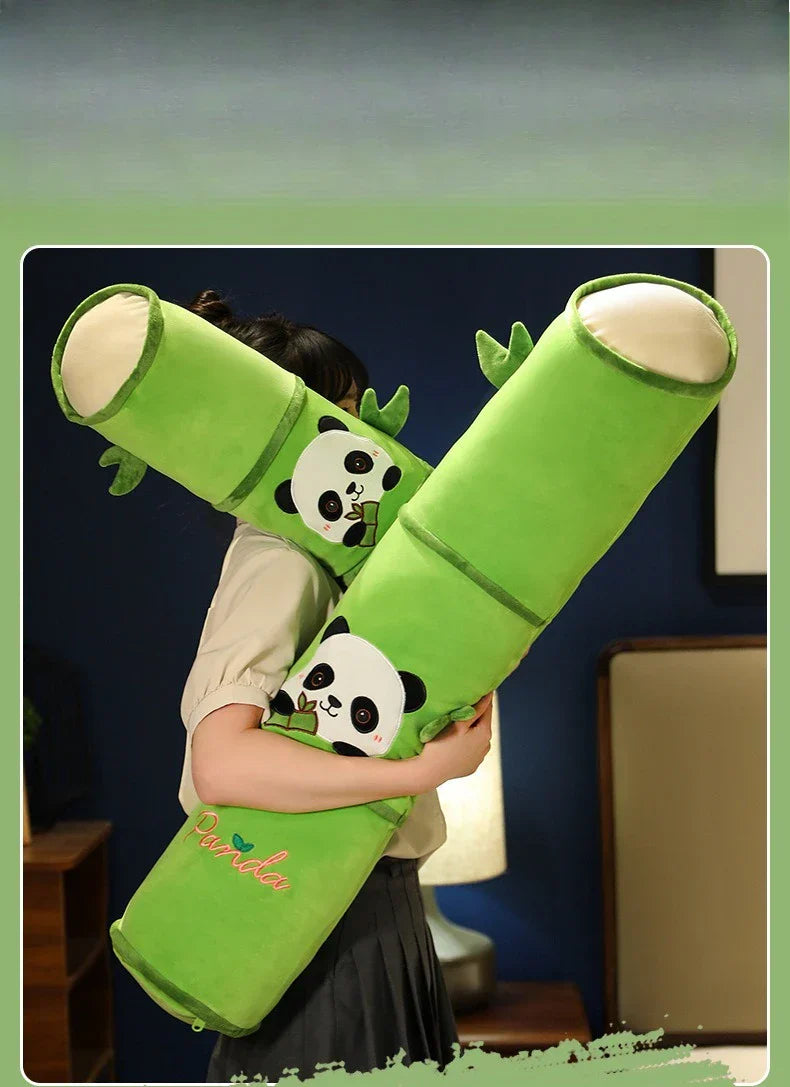 Panda Bamboo Throw Pillow Blanket Lunch Break Blanket Dual-purpose Two-in-one Panda Bamboo Tube Sleeping Leg Pillow