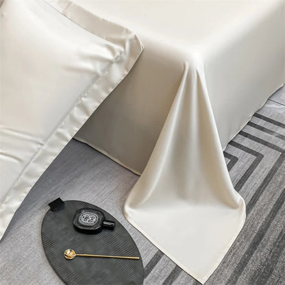 100% Bamboo Bed Sheet Flat Bed Sheets Luxury Flat Sheet Solid Color Single/Double/King/Queen Size Bed Linens Summer Cooling 2024