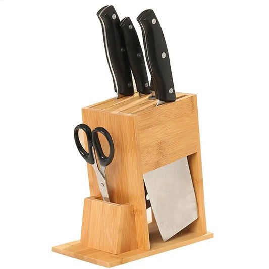 Bamboo Knife Block Stand for Kitchen Multifunctional Cutter Rack Holder multifunctional knife Storage rack for Kitchen Supplies