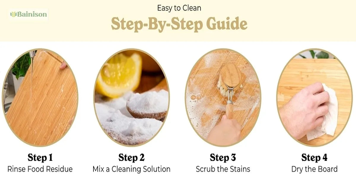 BainisonBamboo Cutting Board for Kitchen & Picnic – Waterproof, Grooved Surface for Non-Slip, Ideal for Fruits & Vegetables