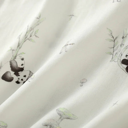 2025 Bamboo Cotton Gauze Pajamas Women's Chinese Retro Style Round Neck Loungewear Thin Nine-quarter Sleeve Loose Home Clothes