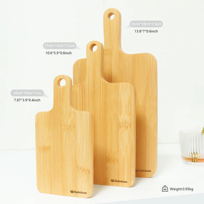 BainisonBamboo Cutting Board for Kitchen & Picnic – Waterproof, Grooved Surface for Non-Slip, Ideal for Fruits & Vegetables