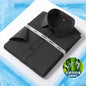Bamboo Fiber Men Shirt Fashion Casual Business Short-Sleeved Top Anti-Wrinkle Solid Color Formal White Office Shirt Men Clothing