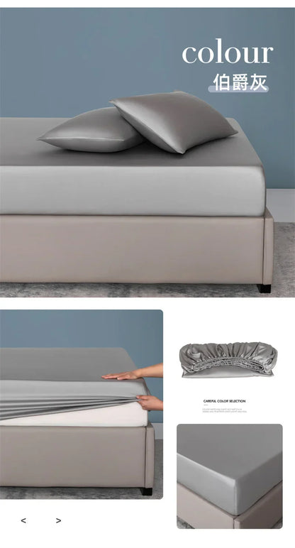 100% Bamboo Bed Sheet Set Luxury 3 Pieces Bedding Set (1pc Fitted Sheet and 2pcs Pillowcase) Non-Slip Mattress Cover for 100/160