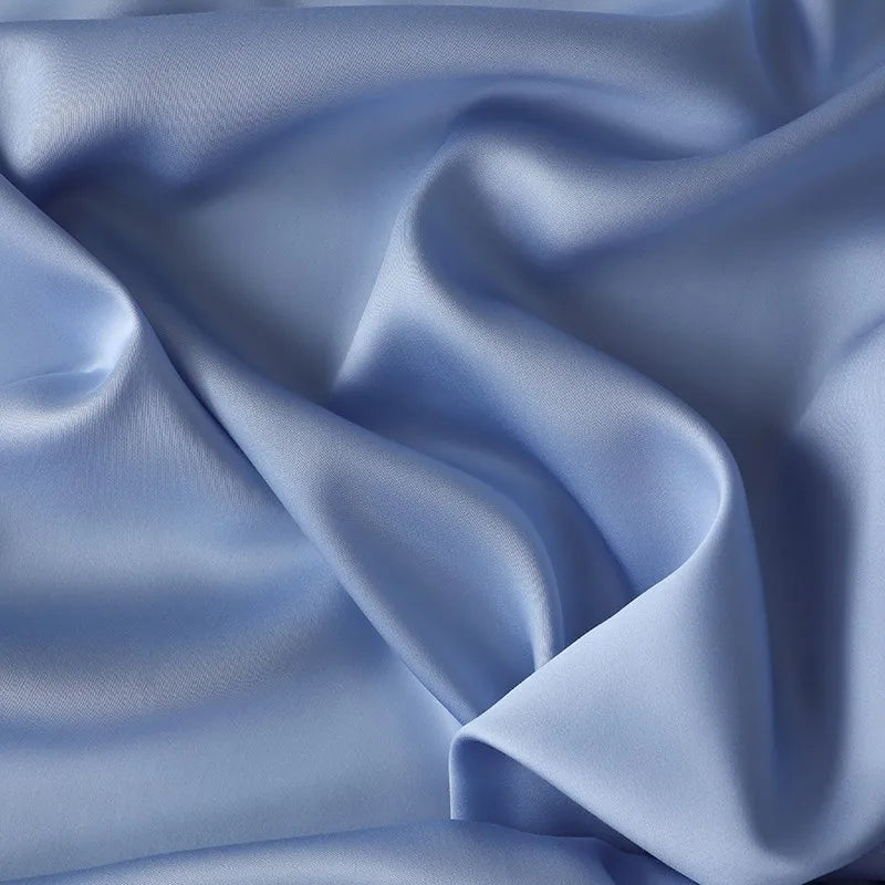 100%Organic Eucalyptus Plain Blue Flat Bed Sheets Lyocell Silky Soft Smooth Breathable Gentle to Skin Pillow shams